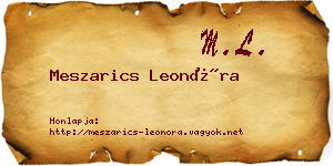 Meszarics Leonóra névjegykártya